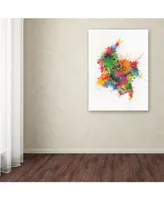 Michael Tompsett 'Colombia Paint Splashes Map' Canvas Art - 24" x 32"