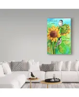 Melinda Hipsher 'Sunflower And Chickadee' Canvas Art - 16" x 24"