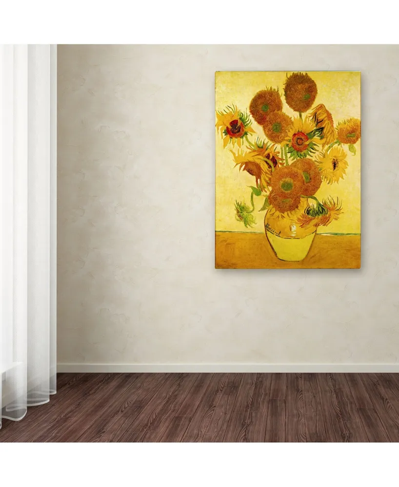 Vincent Van Gogh 'Vase with Sunflowers' Canvas Art