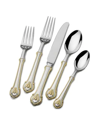 Wallace Napoleon Bee Gold Accent 45 Piece Flatware Set, Service for 8