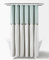 Lush Decor Linen Button Shower Curtain, 72" x