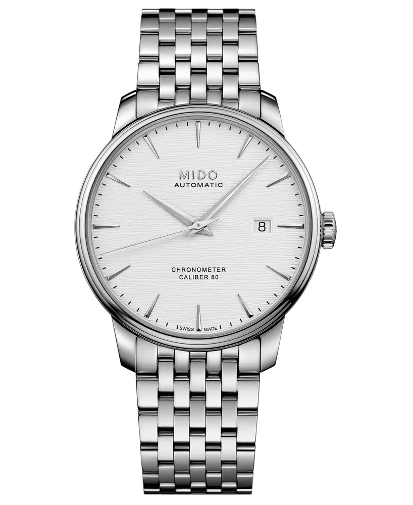 Mido Men's Swiss Automatic Baroncelli Stainless Steel Bracelet Watch 40mm