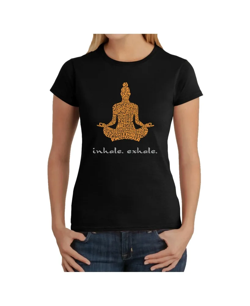 Women's Word Art T-Shirt - Inhale Exhale