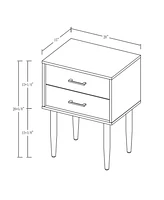 20" Two-Drawer Side Table - White