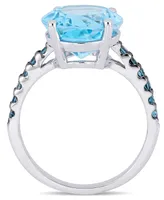 Blue Topaz (10-1/2 ct.t.w.) Ring Sterling Silver