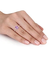 Pink Amethyst (1-5/8 ct.t.w.) and Diamond (1/10 Ring 10k Rose Gold