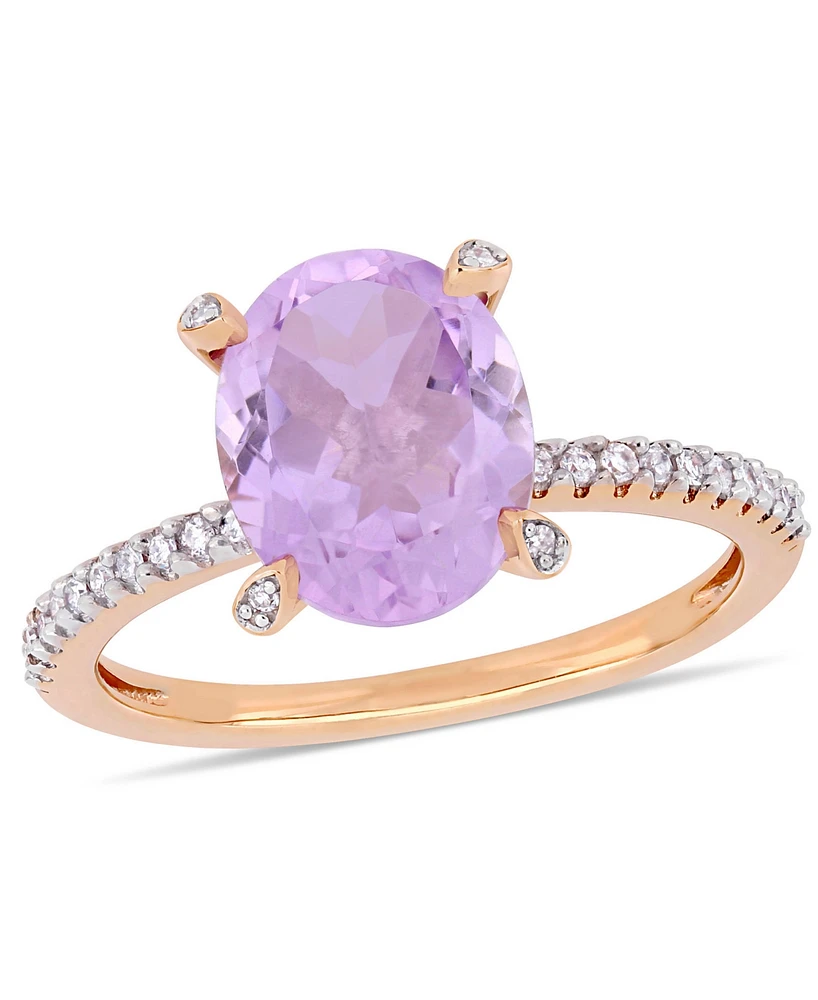 Pink Amethyst (-/8 ct.t.w.) and Diamond (1/10 Ring 10k Rose Gold