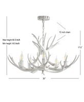 Jonathan Y Eldora 30" Adjustable Resin Antler 5-Light Led Chandelier