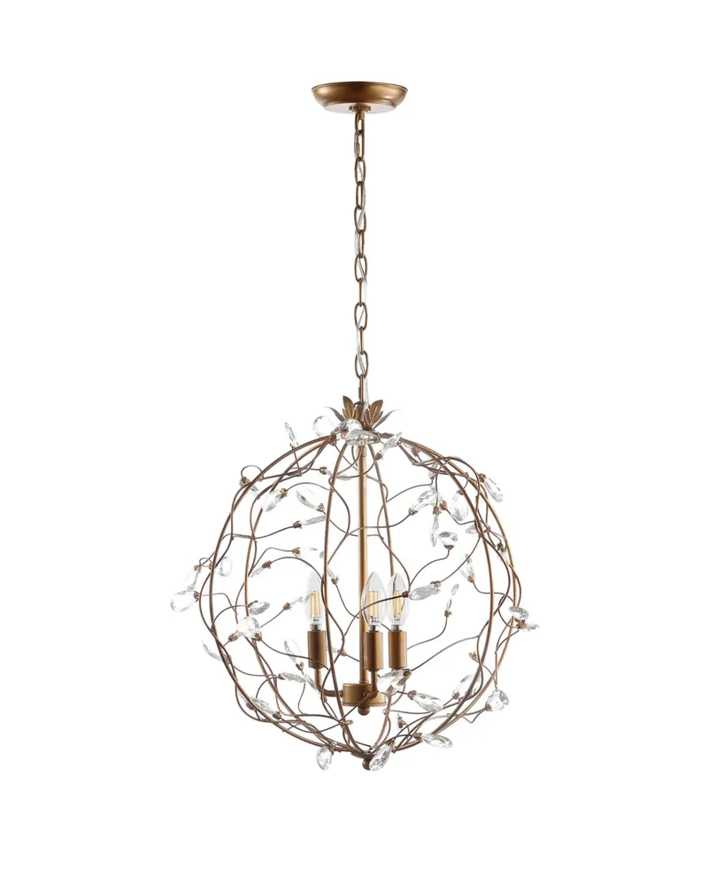 Jonathan Y Isabelle 20" Adjustable Metal/Glass Led Pendant