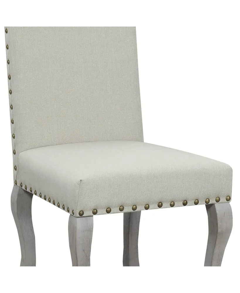 Ac Pacific Nancy Victorian Nail Head Dining Chair, Set of 2
