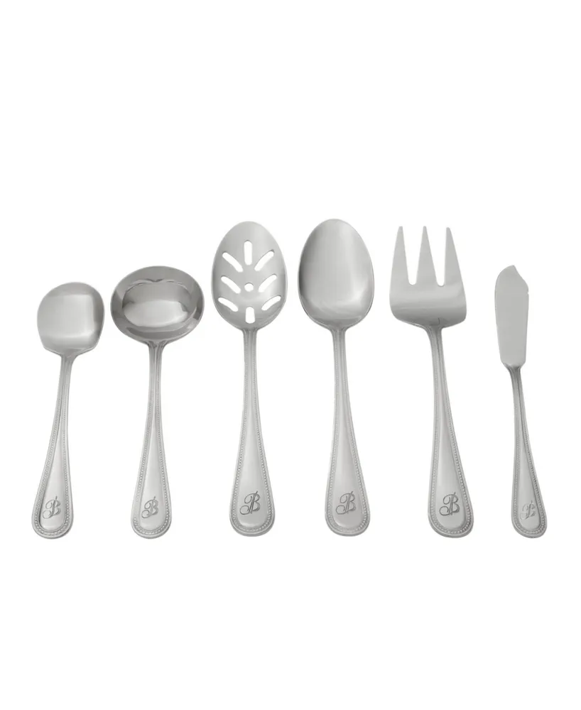 Riverridge Beaded 46 Piece Monogrammed Flatware Set - V, Service for 8