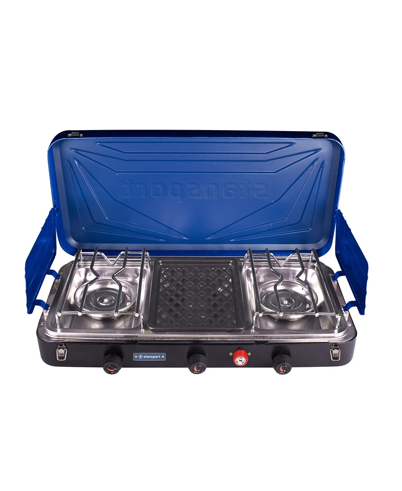 Stansport 2-Burner Propane Stove with Grill