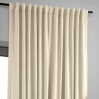 Half Price Drapes Ivory Signature Extra Wide Velvet Blackout Curtain