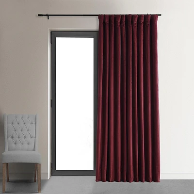 Half Price Drapes Burgundy Signature Extra Wide Velvet Blackout Curtain