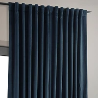 Half Price Drapes Midnight Blue Signature Extra Wide Velvet Blackout Curtain