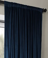Half Price Drapes Midnight Blue Signature Extra Wide Velvet Blackout Curtain