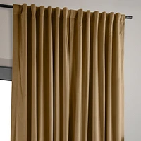 Half Price Drapes Amber Gold Signature Extra Wide Velvet Blackout Curtain