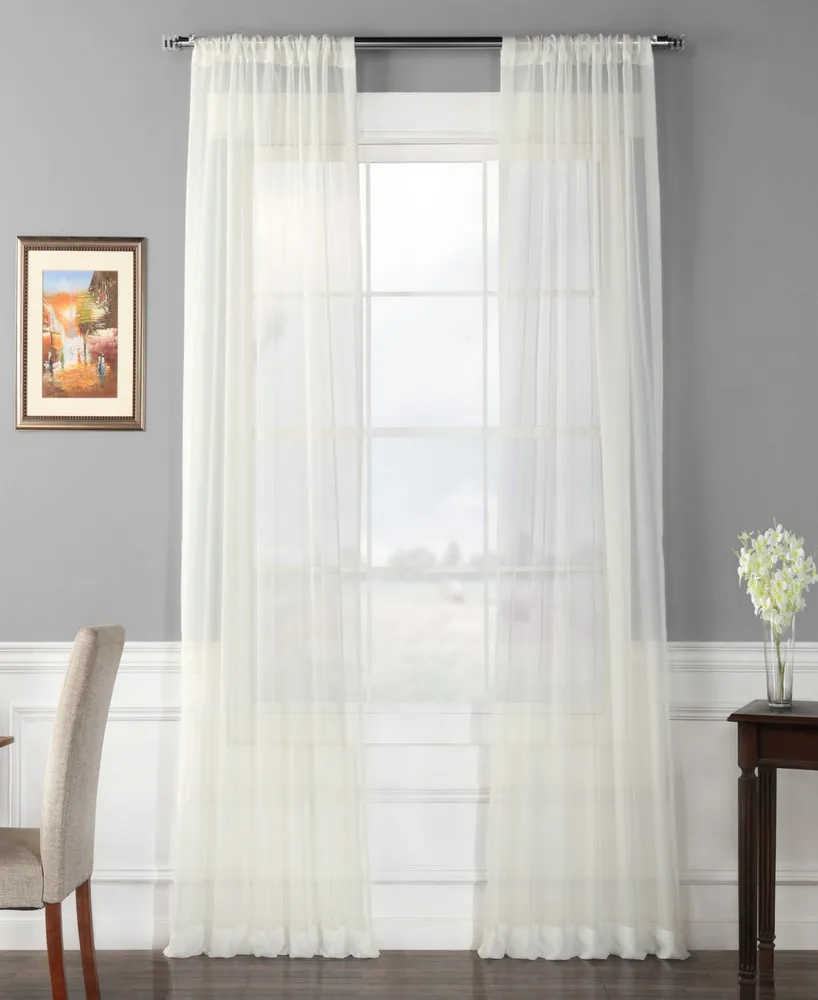 Half Price Drapes Solid Off White Sheer Curtain Pair (2 Panels