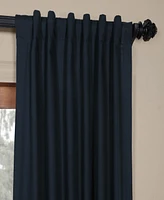 Half Price Drapes Polo Navy Solid Cotton Hotel Blackout Curtain