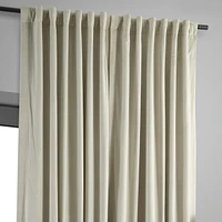 Half Price Drapes Cool Beige Signature Extra Wide Velvet Blackout Curtain