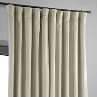 Half Price Drapes Cool Beige Signature Extra Wide Velvet Blackout Curtain