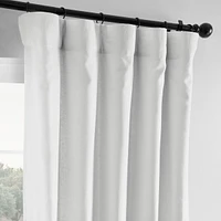 Half Price Drapes Crisp White French Linen Room Darkening Curtain