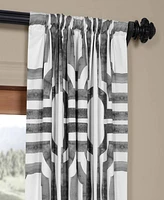 Half Price Drapes Mecca Steel Geometric Printed Cotton Room Darkening Curtain