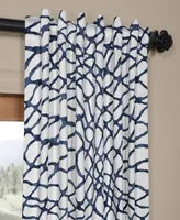 Half Price Drapes Ellis Blue Abstract Printed Cotton Room Darkening Curtain