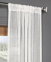 Half Price Drapes Montpellier Striped Patterned Faux Linen Sheer Curtain