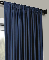 Half Price Drapes Navy Blue Faux Silk Taffeta Blackout Curtain