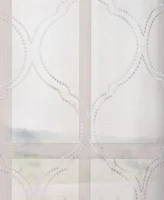 Half Price Drapes Florentina White Embroidered Geometric Sheer Curtain