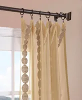 Half Price Drapes Cleopatra Gold Embroidered Striped Sheer Curtain