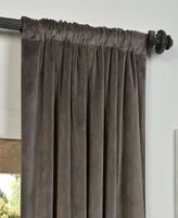 Half Price Drapes Gunmetal Grey Signature Velvet Blackout Curtain