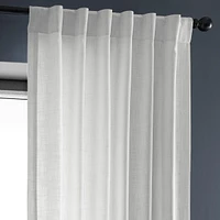Half Price Drapes Rice White Heavy Faux Linen Curtain
