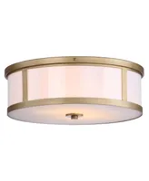 Safavieh Avery 2 Light Antique Gold 17"D Drum Flush Mount