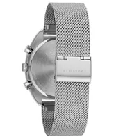 Caravelle Designed by Bulova Men's Chronograph Stainless Steel Mesh Bracelet Watch 40mm Box Set