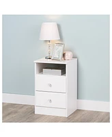 Prepac Astrid 2-Drawer Nightstand with Acrylic Knobs