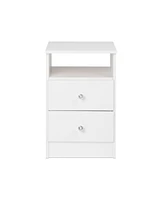 Prepac Astrid 2-Drawer Nightstand with Acrylic Knobs
