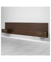 Prepac Series 9 Designer Floating King Headboard with Nightstands