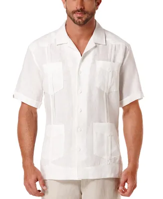 Cubavera Men's 100% Linen Short Sleeve 4 Pocket Guayabera Shirt