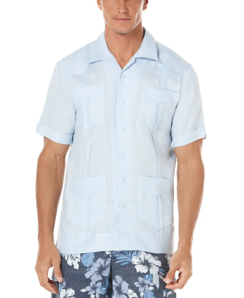 Cubavera Men's 100% Linen Short Sleeve 4 Pocket Guayabera Shirt