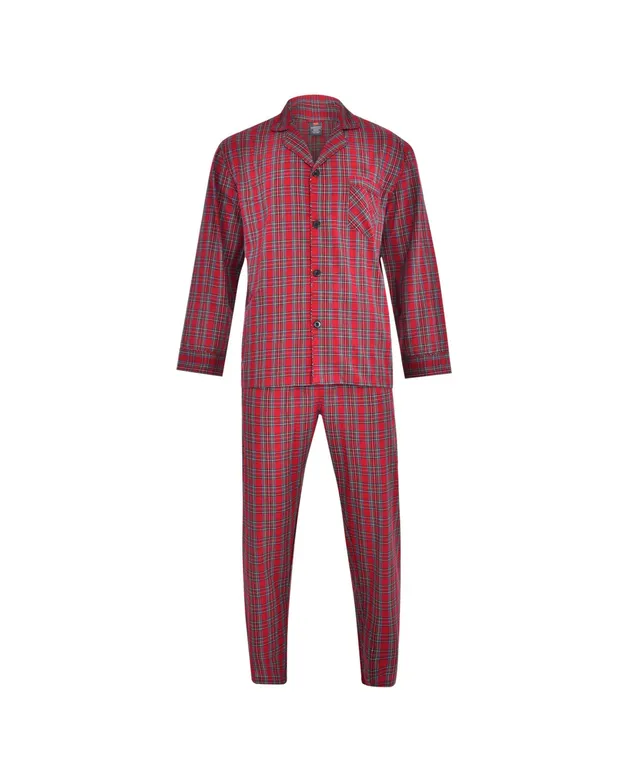 Hanes Men's Flannel Plaid Pajama Set