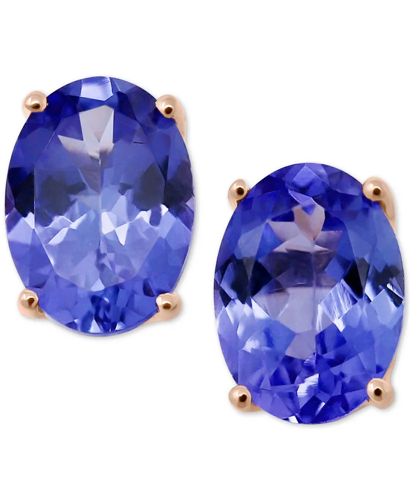 Tanzanite Oval Stud Earrings (1-1/3 ct. t.w.) in 14k Rose Gold