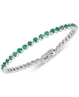 Emerald Tennis Bracelet (6 ct. t.w.) in Sterling Silver