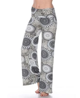 White Mark Circle Print Palazzo Pants