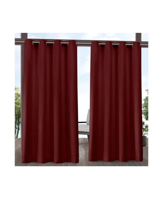 Exclusive Home Delano Heavyweight Textured Indoor/Outdoor Grommet Top Curtain Panel Pair