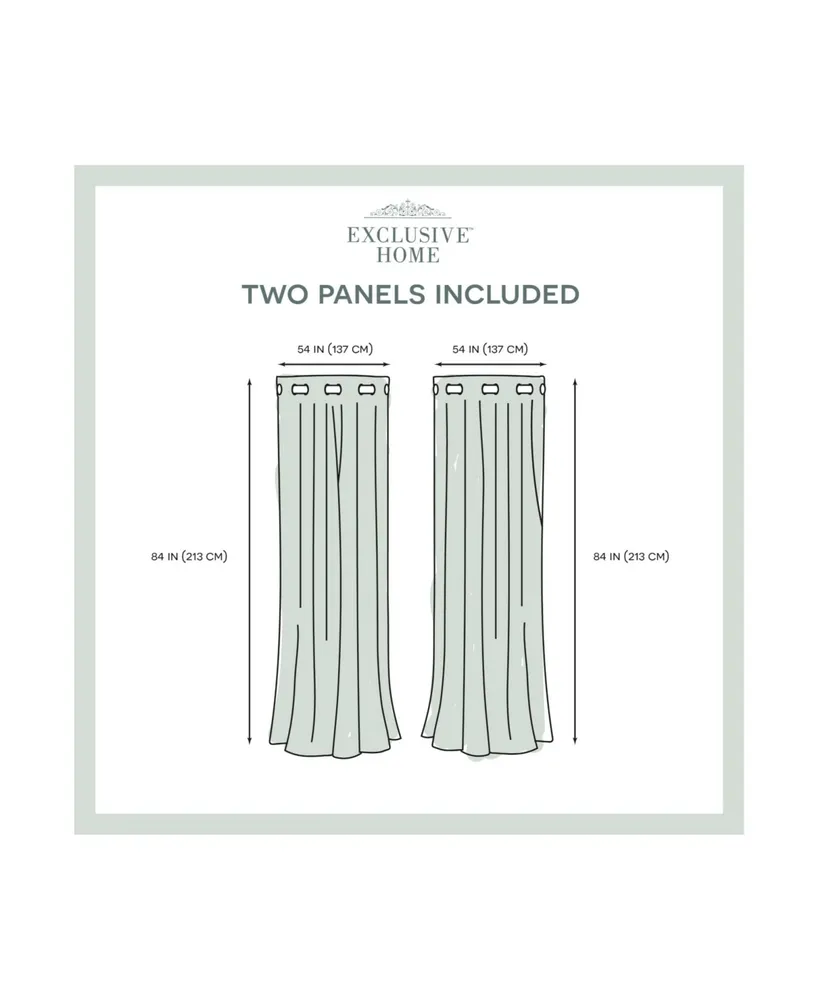 Exclusive Home Canopy Stripe Indoor/Outdoor Grommet Top Curtain Panel Pair, 54" x 84"