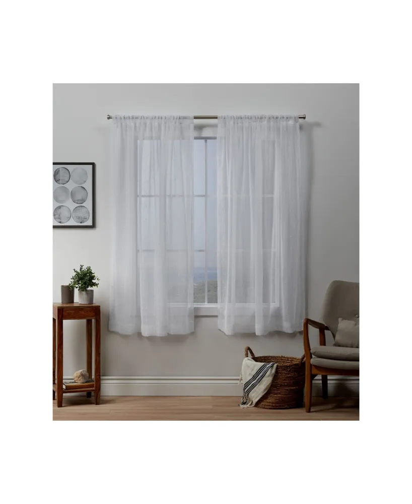 Exclusive Home Itaji Sheer Rod Pocket Top Curtain Panel Pair, 54" x 63"