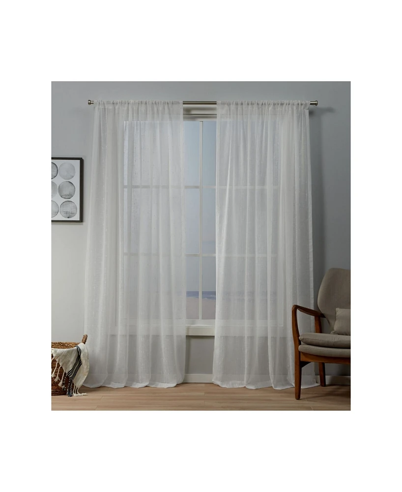 Exclusive Home Itaji Sheer Rod Pocket Top Curtain Panel Pair