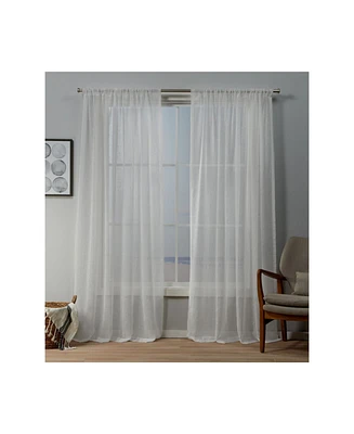 Exclusive Home Itaji Sheer Rod Pocket Top Curtain Panel Pair